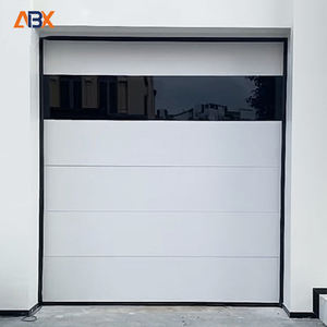 <span class=keywords><strong>Porte</strong></span> de garage sectionnelle de style moderne pour villa avec longue <span class=keywords><strong>fenêtre</strong></span>, automatique, en alliage d'aluminium blanc - Product Image 6
