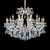 Lustre de Mariage et d'Événements, Style Marie-Thérèse, pour Villa et Salon, Finition Chromée, Luxe, à Bougies, en Cristal K9, pour Projet de Banquet