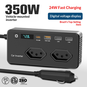 Convertisseur de courant pour voiture 200W multifonctionnel, prise 12V vers 110V, allume-cigare de voiture - Product Image 2