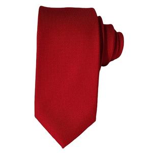 ODM OEM cravatta Jacquard rossa classica da uomo di alta qualità con finitura elegante Design Business matrimoni poliestere formale - Product Image 2
