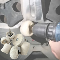 Champignon cône/colonne/boule/tampon en forme de T Roue de polissage en coton avec poignée de 1/4 "6pcs Set