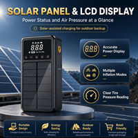 YUXU S4 Gonfleur de pneus solaire, démarreur de secours, compresseur d'air 1000A, éclairage LED, portable, affichage numérique 12V, batterie externe d'urgence pour
