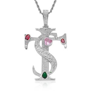 Pendentif unisexe en argent sterling 925 avec moissanite, bijou de luxe style hip-hop, accessoire de mode pour fête et cadeau - Product Image 2