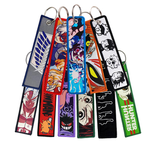 100 styles de porte-clés brodés <span class=keywords><strong>anime</strong></span> de haute qualité, porte-clés pour sac à dos, décoration de sac à dos - Product Image 1