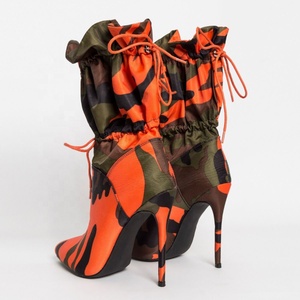 Wide <strong>Fit</strong> Camouflage Stiletto Toggle <strong>Ankle</strong> Women <strong>Boots</strong> - Product Image 3