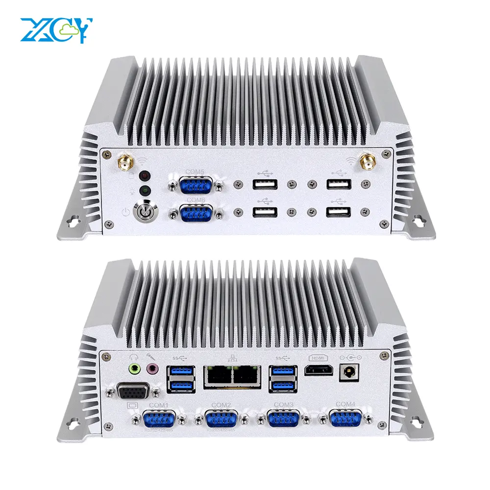 Fanless Industrial Mini PC In-tel Core i7 4650U Projector Desktop Computer 2*RJ45 6*RS232 RS485 RS422 Support 3G 4G LTE AES-NI