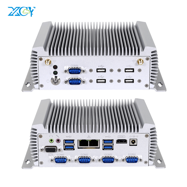 Fanless Industrial Mini PC Intel Core I7 4650U Projector Desktop Computer 2*RJ45 6*RS232 RS485 RS422 Support 3G 4G LTE AES-NI