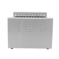 Grill à hot-dogs électrique automatique à 9 rouleaux en acier inoxydable commercial avec chauffe-pain