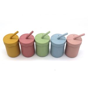Vasos de Silicona para Bebés con Pajita y Tapa, Aptos para Refrigerador, Libres de BPA, para Niños de 1 a 3 Años, Antiderrames - Product Image 4