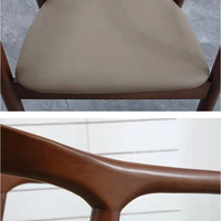 Chaise de salle à manger en bois massif, chaise en bois de frêne avec siège en tissu