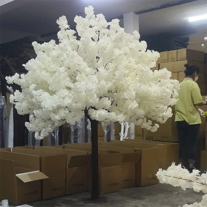 A-1557 Wedding decorative simulation silk artificial cherry blossom tree big 7ft white fake cherry blossom tree