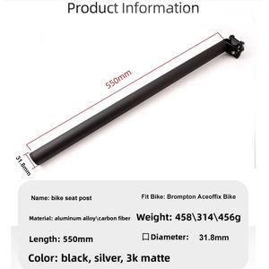Pour Brompton 3Sixty Pikes Aceoffix Vélo <span class=keywords><strong>Pliant</strong></span> Accessory-550mm 31.8mm Offset En Fiber <span class=keywords><strong>De</strong></span> Carbone Vélo <span class=keywords><strong>Tige</strong></span> <span class=keywords><strong>De</strong></span> <span class=keywords><strong>Selle</strong></span> - Product Image 4
