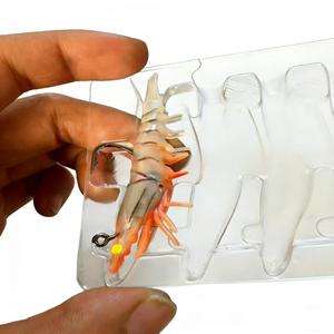 Appâts souples pour la pêche en eau douce/eau salée, crevettes artificielles de 9,6 g et 7 cm, avec hameçons simples, en vente - Product Image 4
