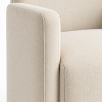 Fauteuil de salle à manger moderne et minimaliste rembourré en tissu tissé beige, dossier haut, chaise d'appoint pour salle à manger, salon, salle de séjour
