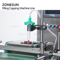 ZONESUN ZS-FAL90S Ligne de remplissage et de bouchage automatique de liquides pour petites bouteilles, configuration en L, avec pompe péristaltique de bureau