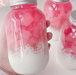 53mm Opening Cold Drink Juice PET Bottles 500ml 16oz Fruit Juice Bottle Plastic with PLA Drinking Straw at Cheap Price