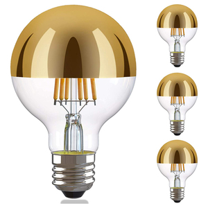 220V <span class=keywords><strong>Led</strong></span> Gương bóng đèn G80 G95 G125 phản ánh ánh sáng bóng với một nửa <span class=keywords><strong>Chrome</strong></span> nửa Vàng <span class=keywords><strong>Filament</strong></span> E26 cơ sở cho dân cư AC/DC Cung Cấp - Product Image 3