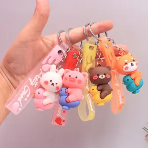 מותאם אישית קריקטורה אופי ילד Keyring מפתח שרשרת צעצוע גומי 3d רך אנימה Pvc Keychain