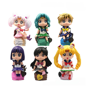 Set di 6 Statuette H11CM di Sailor Moon, Decorazione da Scrivania, Action Figure <span class=keywords><strong>Anime</strong></span> per Bambini - Product Image 1