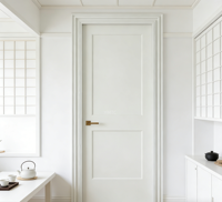Porte en bois massif blanc, pré-fabriquée, à âme creuse, style Shaker