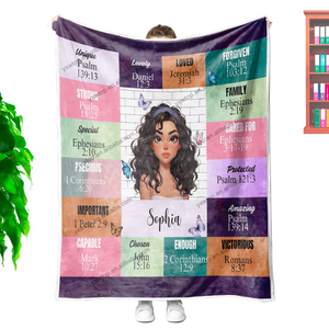 Manta polar de franela de microfibra personalizada con Dios inspirador dice que soy estilo Jacquard suave para sofá - Product Image 6