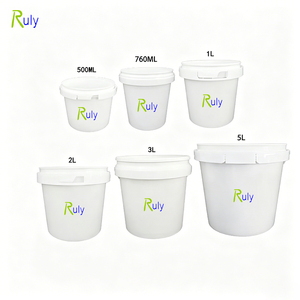 Seau en <span class=keywords><strong>plastique</strong></span> à prix abordable, fourni par l'usine, 760 ml, 1 L, 2 L, 3 L, <span class=keywords><strong>avec</strong></span> <span class=keywords><strong>couvercle</strong></span>, pour miel et crème glacée - Product Image 1