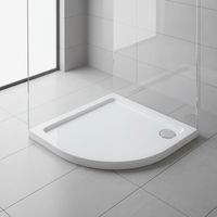 Nouvelle cuve de douche DOMO moderne en acrylique, design en forme de quart de cercle, installation facile, idéale pour les salles de bain d'hôtel