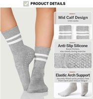 Calcetines de Ballet Antideslizantes de Color Personalizado, Calcetines de Fitness con Borde de Encaje Bordado, Calcetines de Baile Antideslizantes con Agarre