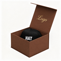 Boîtes à chapeaux rigides noires de qualité supérieure, emballage élégant et luxueux avec laminage mat, boîte cadeau personnalisée pour boîte à chapeaux