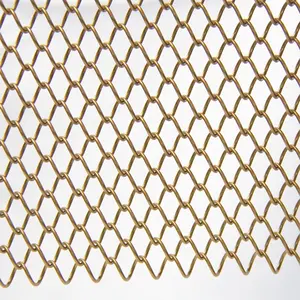 तांबे रंग धातु तार chainmail की अंगूठी जाल पर्दा अनुकूलित आकार के साथ