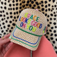 Casquette 5 panneaux personnalisée avec broderie 3D motif tigre, zèbre, cerf, lettres colorées brodées, casquette de baseball tendance pour femmes