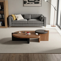 Juego de mesa de centro de madera de diseño simple y de alta calidad para sala de estar, mesa de lujo moderna y creativa de nogal en venta