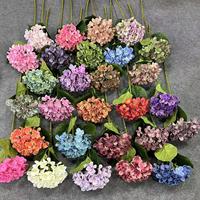 T-BF007 Décoration Florale de Mariage en Soie, Hortensia Blanc et Rouge, Vente en Gros, Haute Qualité, Hortensia Artificiel à 5 Têtes, Fleur Artificielle en Gros