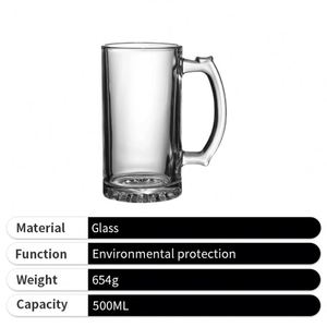 Restaurant Craft Creative Custom Logo Transparent Glass Beer <b>Mugs</b> for Wholesale - Product Image 5