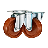 Roue pivotante haute température de style européen en phénolique 280 ° C 80/100mm avec support galvanisé pivotant/fixe