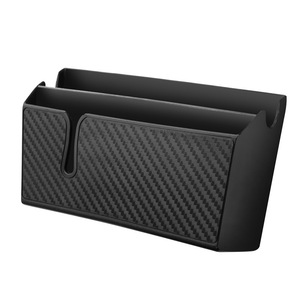 Support de téléphone pour voiture en fibre de carbone, boîte de rangement adhésive double couche pour organisateurs de voiture - Product Image 5