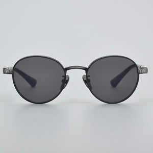 ホット販売マーブルブラックフレームスモールラウンドUVバケーションサングラスカジュアルマーブルキャットアイサングラス高級ブランド男性高品質 - Product Image 3