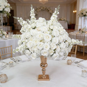 DKB Artificial Silk Roses Hydrangea Centerpieces White Large Sizes Wedding <b>Table</b> <b>Decorations</b> Flower Ball - Product Image 1