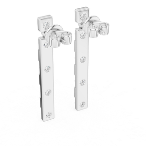 Boucles d'oreilles de luxe en argent avec diamants de laboratoire, bijoux de créateur élégants et scintillants, accessoire de mode, cadeau tendance - Product Image 2