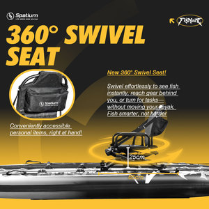 <span class=keywords><strong>Kayak</strong></span> de Pêche en <span class=keywords><strong>Mer</strong></span> Gonflable Spatium 360 avec Siège Pivotant et Moteur Électrique, Planche de Pêche à Poussée Électrique avec Aileron - Product Image 5