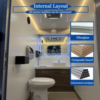 Remorque Sanitaire Portable Multi-Postes Argentée avec Urinoir, Lavabo et Éclairage LED pour Grands Événements et Location sur Chantiers