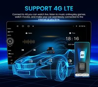 QLED radio carplay gps lecteur multimédia de voiture avec bouton de bouton ont un cadre intégré sans fil carplay et filaire