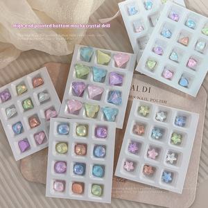 Paso Sico <span class=keywords><strong>12</strong></span>スロットK9ガラスクリスタルダイヤモンド尖ったネイルアートジュエリーセットMKネイルラインストーン衣服 - Product Image 1