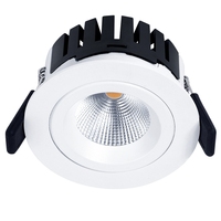 Spot LED encastré moderne à intensité variable, blanc chaud et noir, en alliage d'aluminium, IP44, angle de faisceau 40°, garantie 5 ans