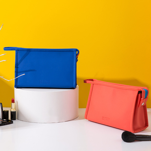 Neceser de viaje para mujer, bolsa de cosméticos de color puro, fácil de llevar, elegante, de calidad previa, venta al por mayor - Product Image 2