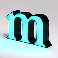 Enseigne lumineuse en acrylique LED accrocheuse, enseigne en métal à canal, enseigne en acrylique lumineuse imperméable pour magasin
