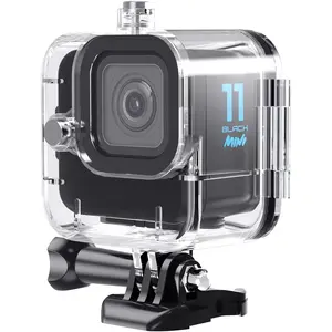 Clear PC 60M Underwater Diving Case Dive Accessories Mini Cage Compact Waterproof Housing for GoPro 11 Mini Black Action Camera