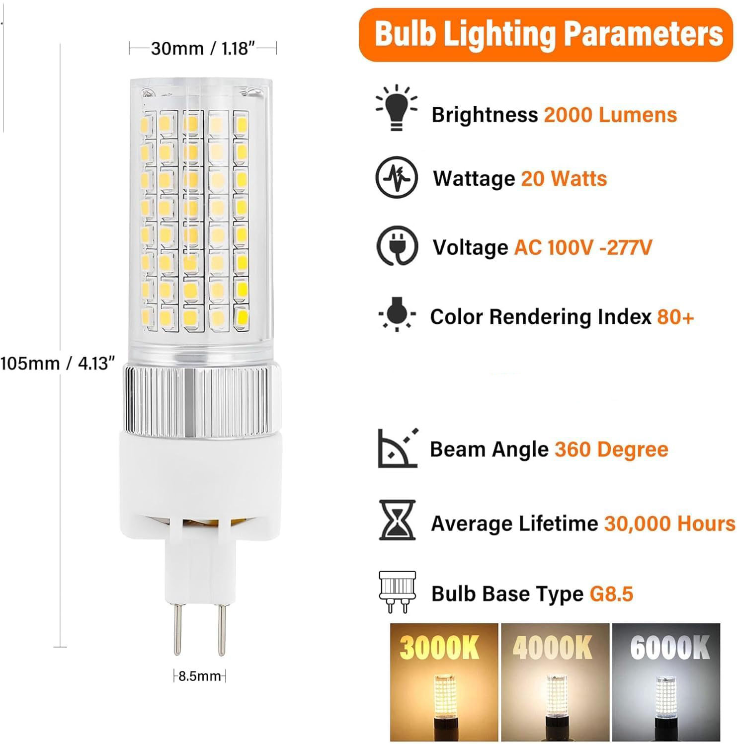 Factory Direct Sale LED G8.5 20W Aluminum with Cover AC 100-277V Indoor Residential Dimmable Spotlight