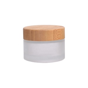 Barattolo in Vetro Smerigliato da 50ml con Coperchio in Bambù Nero Opaco, Barattolo in Vetro Smerigliato per Crema Viso, Coperchio in Legno Marrone Scuro, Barattolo Verde Smerigliato - Product Image 6