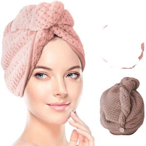 Vente en gros d'accessoires <span class=keywords><strong>de</strong></span> cheveux avec logo personnalisé enveloppement <span class=keywords><strong>de</strong></span> serviette séchage en microfibre pommeau <span class=keywords><strong>de</strong></span> douche <span class=keywords><strong>de</strong></span> <span class=keywords><strong>bain</strong></span> avec boutons capuchon <span class=keywords><strong>pour</strong></span> femmes - Product Image 6